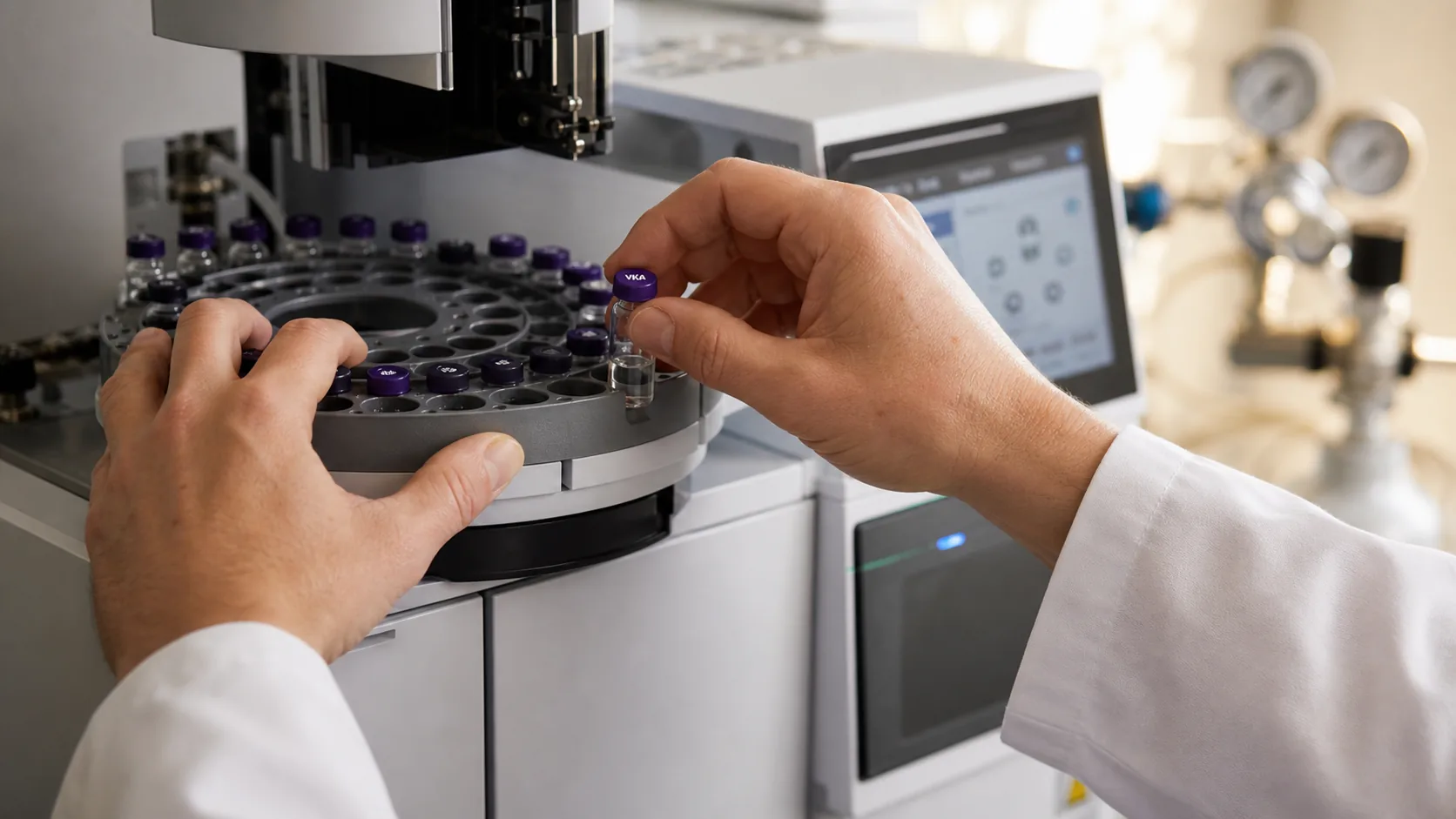 A GC-MS run underway in the Southport analytical lab, the underlying technique behind a clean flavour read